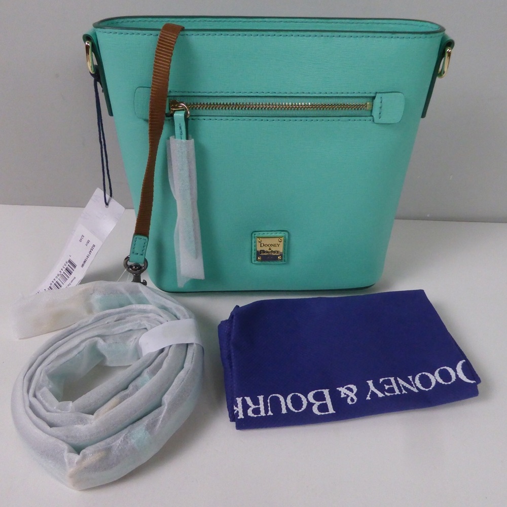 Dooney & Bourke Saffiano Leather Zip Crossbody Bag Purse Adjustable Strap NWT